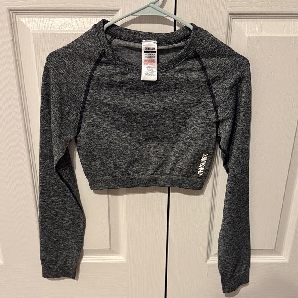 Gymshark Charcoal Long Sleeve Crop Top